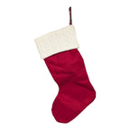 Burgundy & Cream Plaid Holiday Stocking
