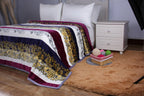 DaDa Bedding Botanical Floral Striped Carnations Mink Flannel Fleece Throw Blanket (XY9829)