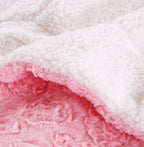 DaDa Bedding Luxury Blossom Pink Rose Buds Pink Sherpa Backside Faux Fur Throw Blanket (BL-171752)