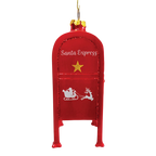 Letters For Santa Mailbox Glass Christmas Ornament