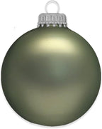 Christmas By Krebs 2 5/8 Glass Balls - Silver Caps - Sage Green Velvet - 8 Pack