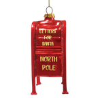 Letters For Santa Mailbox Glass Christmas Ornament