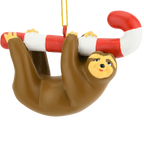 Candy Cane Sloth Animal Christmas Ornaments